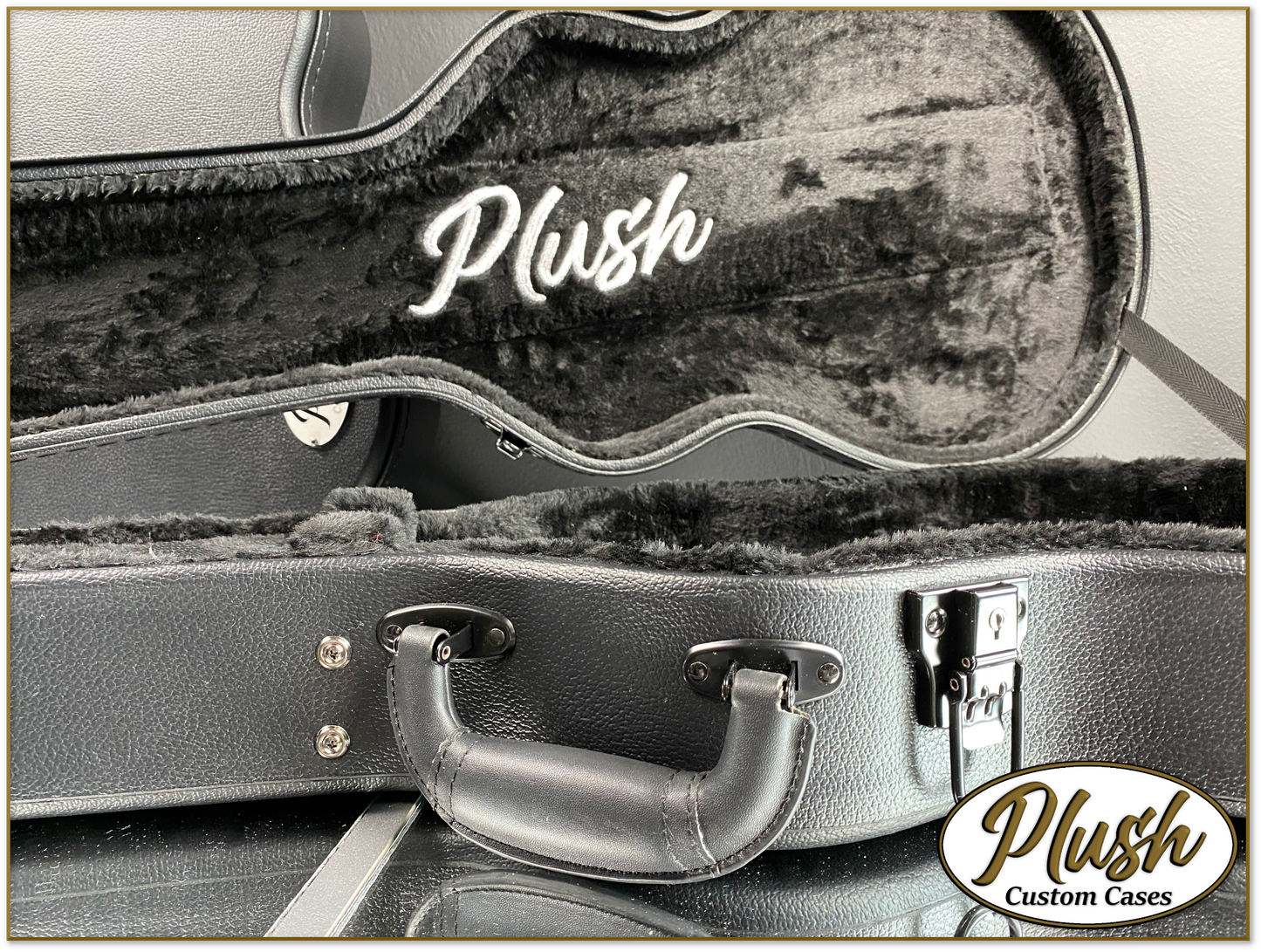 Plush-Paul LP Custom Guitar Case Black Tolex with Black Fur