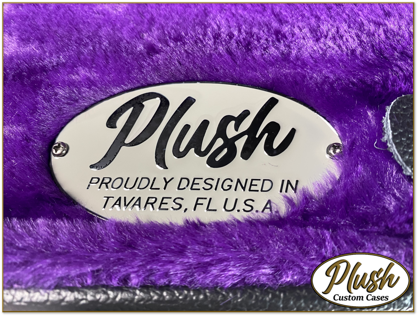 Plush-Paul LP Custom Guitar Case Black Tolex with Purple Fur