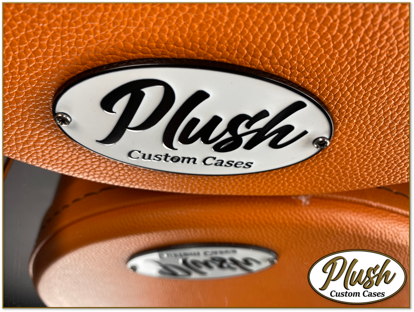Plush-Paul LP Custom Guitar Case Orange Tolex with Cream Fur