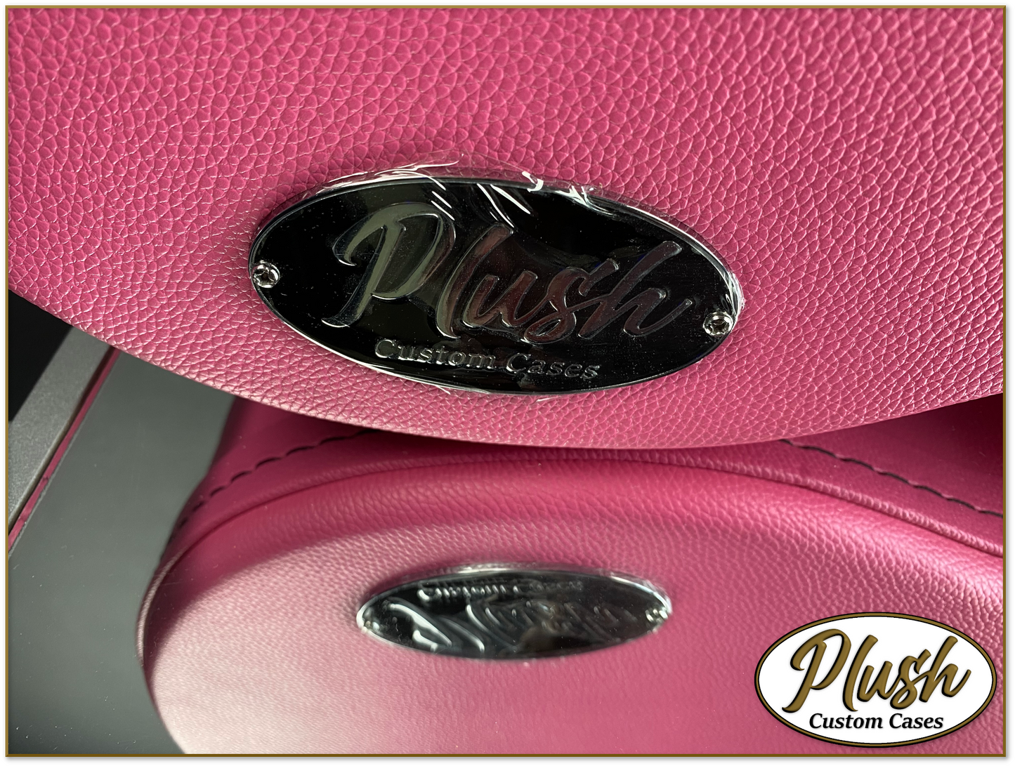 Plush-Paul LP Custom Guitar Case Pink Tolex with Purple Fur