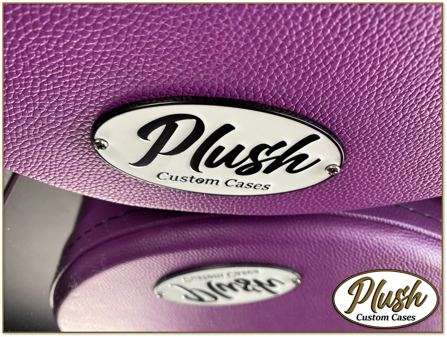Plush-Paul LP Custom Guitar Case Purple Tolex with Orange Fur