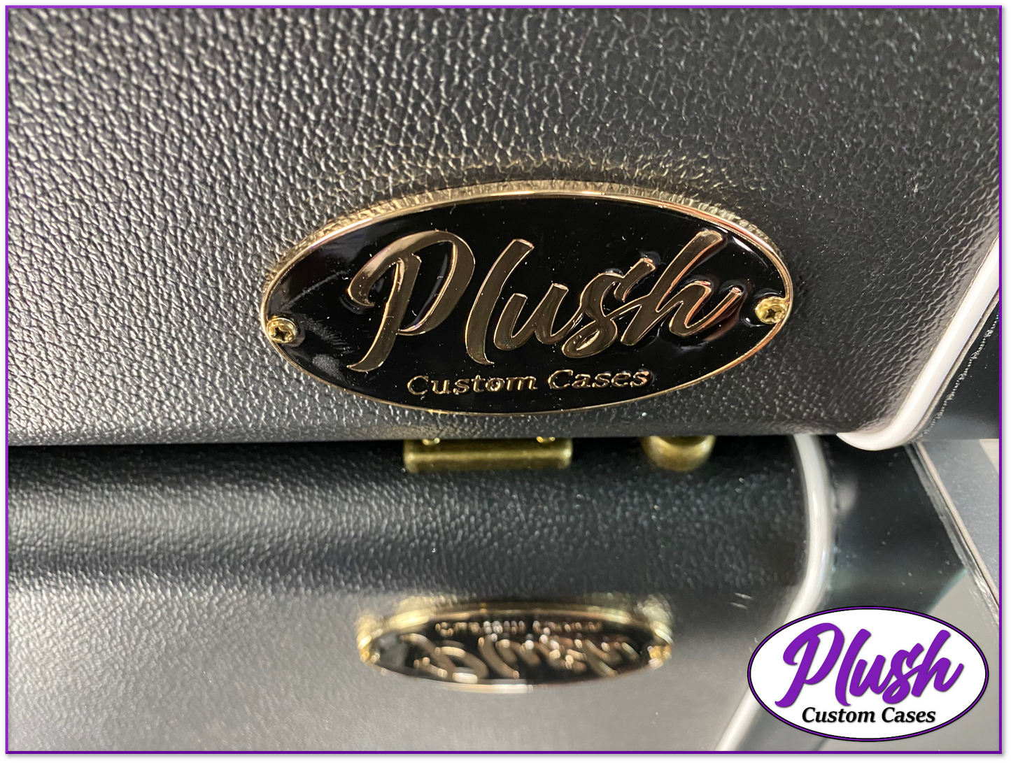 PlushCaster Tele®/Strat® Size Custom Guitar Case Black Tolex with Purple Fur