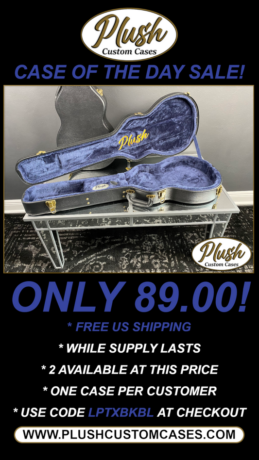 Plush-Paul LP Custom Guitar Case Black Tolex with Blue Fur