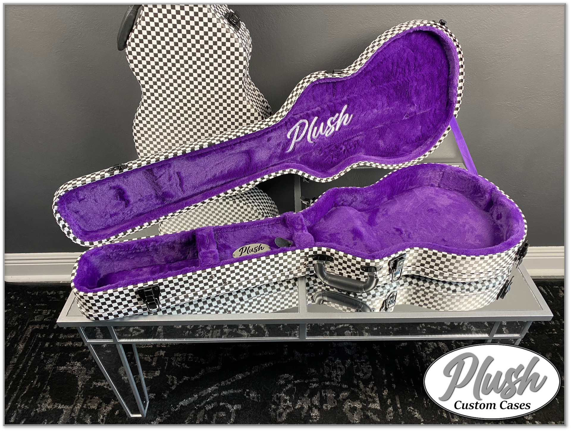 Plush-Paul LP Custom Guitar Case Black & White Checkerboard
