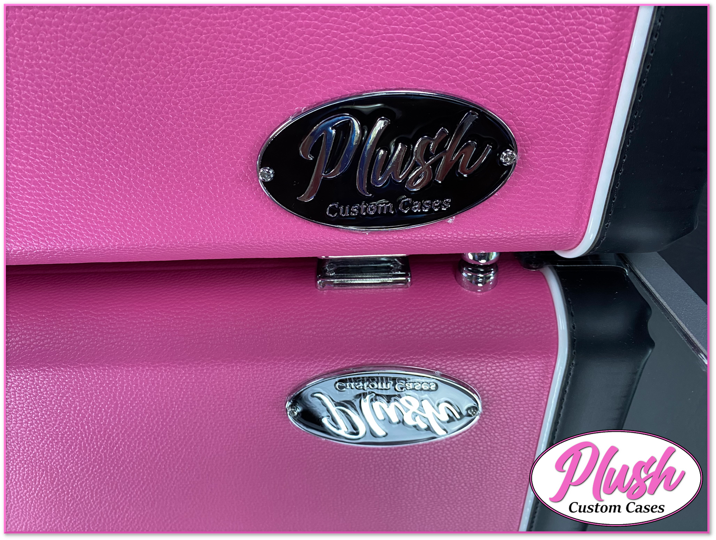 PlushCaster Tele®/Strat® Size Custom Guitar Case Pink Tolex with Black Fur